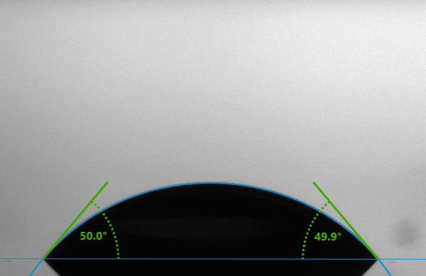 Au contact angle results post treatment