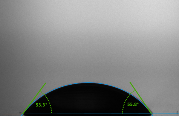 Au contact angle results post treatment