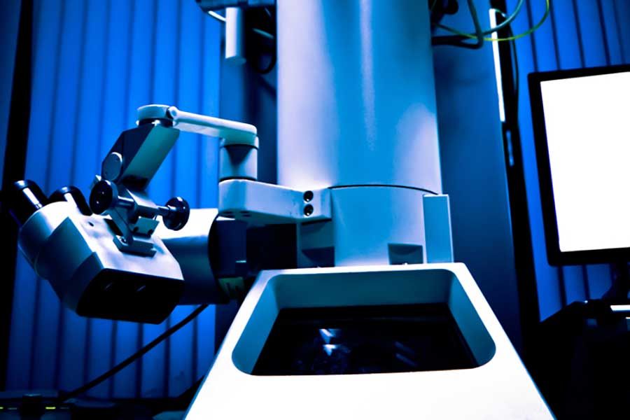 Advanced laboratory microscope system for materials analysis and surface characterisation in research facility